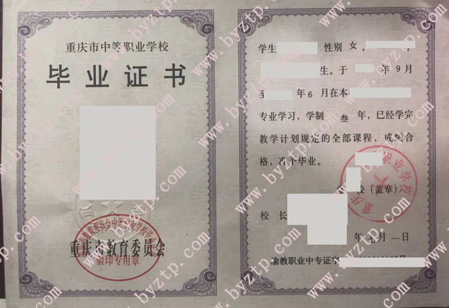 重庆市学校中专毕业证样本图片.jpg
