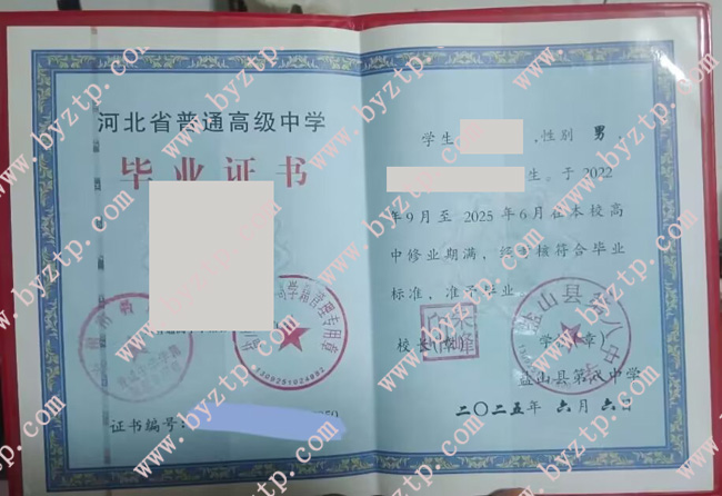 盐山县第八中学高中毕业证样本图片 .jpg 盐山县第八中学高中毕业证样本图片 .jpg