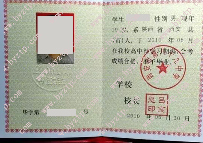 西安市第89中学高中毕业证样本图片.jpg