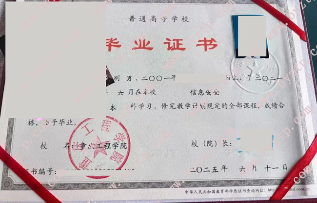 重庆工程学院毕业证学位证样本图片