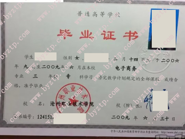 沧州职业技术学院毕业证样本模板4.jpg