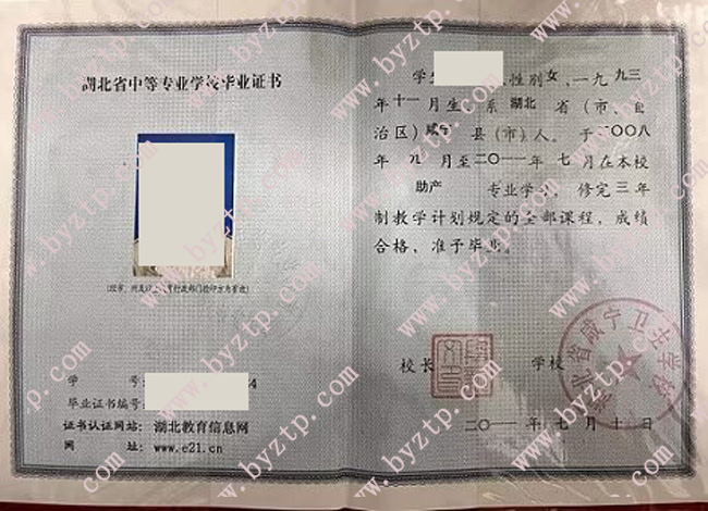 湖北省咸宁卫生学校中专毕业证模板样本.jpg 湖北省咸宁卫生学校中专毕业证模板样本.jpg