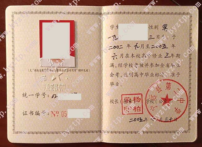 宁远县第二中学高中毕业证模板样本.jpg 宁远县第二中学高中毕业证模板样本.jpg